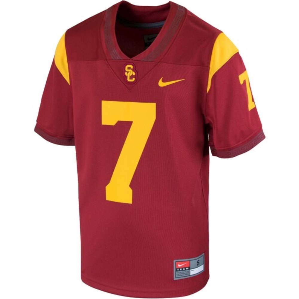 Youth Medium Nike #7 Cardinal USC Trojans Team Replica Football Jersey